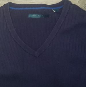 V-neck cable sweater